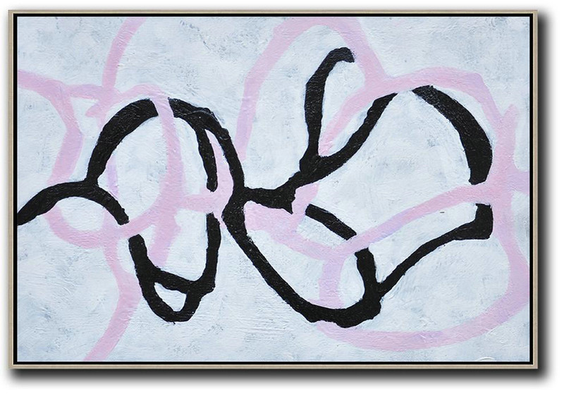 Large Abstract Art,Hand-Painted Oversized Horizontal Minimal Art On Canvas,Family Wall Decor